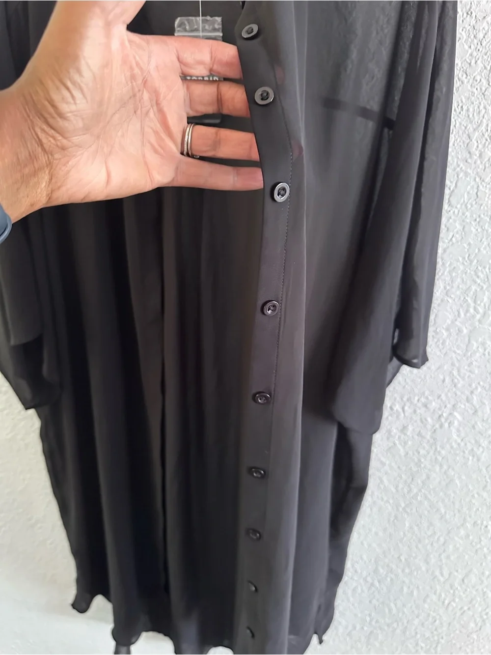 NWT Torrid Chiffon Button Front Dolman Kimono Duster Black Size 0 Large 12